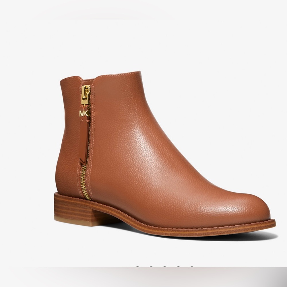 Michael Kors Cognac Leather Ankle Booties New Without Tags